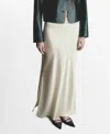 Mango Women's Satin Long Skirt In Sand