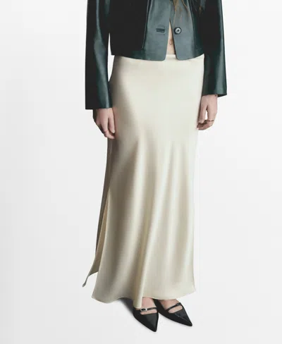 Mango Women's Satin Long Skirt In Sand