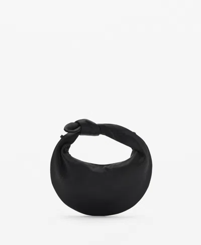 Mango Satin Knot Detail Bag In Black