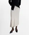 Mango Women's Satin Midi Skirt In Beige