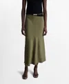 Mango Women's Satin Midi Skirt In Khaki