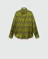 Mango Chemise In Green