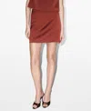 Mango Jackieo Satin Miniskirt In Brown