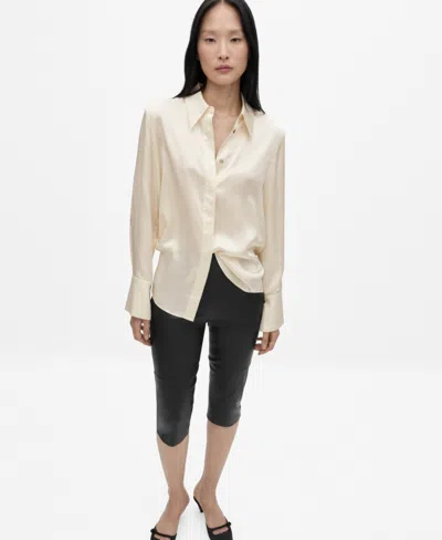 MANGO WOMEN'S SATIN SILK SHIRT