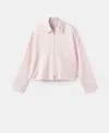 Mango Women's Satin Zipper Jacket In Pink