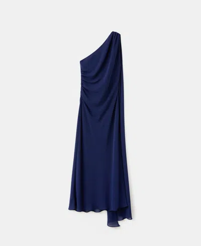 Mango Women's Scarf Asymmetrical Dress In Blue