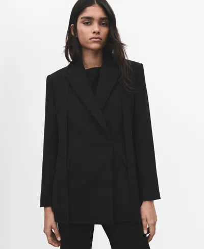 Mango Women's Scarf Suit Jacket In Black