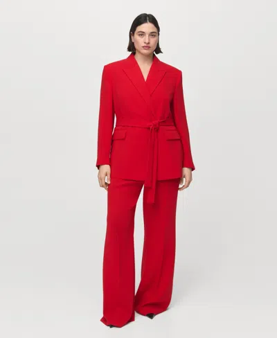 Mango Women's Scarf Suit Jacket In Red