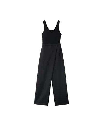 Mango Scoop Neck Sleeveless Jumpsuit In Black
