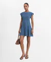 Mango Seam Detail Flare Denim Dress In Multi