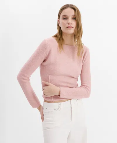 Mango Women's Seam Detail Knitted Sweater In Pink