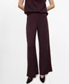 Mango Women's Seam-detail Straight-fit Pants In Burgundy