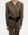 Mango Women's Seamless Linen Suit Jacket In Brown