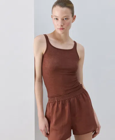 Mango Women's Seamless Lyocell Wool Top In Brown