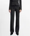 Mango Seamless Straight Suit Pants In Gray
