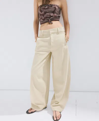Mango Balloon Pants In Neutral