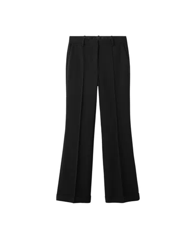 Mango Women's Seams Flared Mid-rise Pants In Black