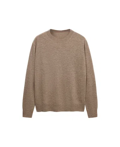 Mango Women's Selection Crewneck Wool Sweater In Brown