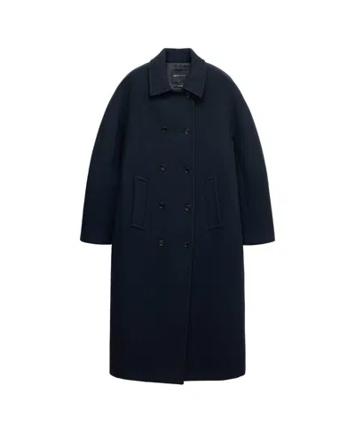 MANGO WOMEN'S SELECTION DOUBLE-BREASTED WOOL-BLEND COAT