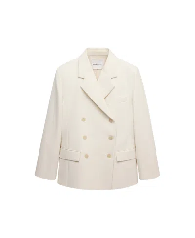 Mango Women's Selection Double-breasted Work Blazer In Ecru
