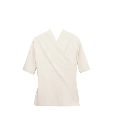 Mango Women's Selection Fitted Wrap-effect Top In White