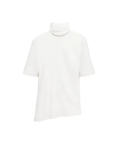 Mango Women's Selection High-neck Asymmetric-hem Blouse In White