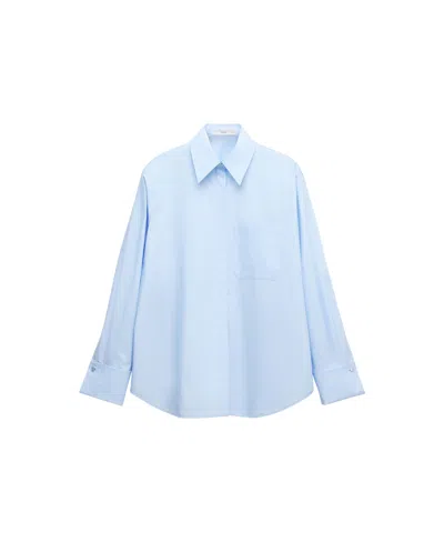 Mango Women's Selection Long-sleeve Straight-fit Poplin Shirt In Blue