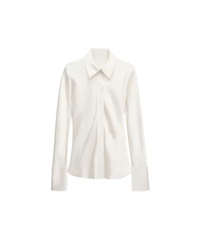 Mango Women's Selection Satin Long-sleeve Back-tie Blouse In White
