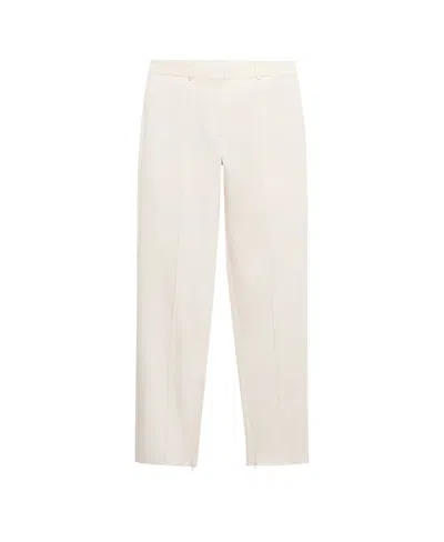Mango Women's Selection Straight Satin Side-slits Pants In White