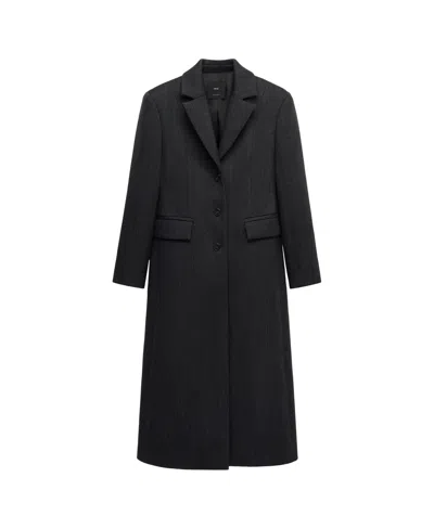 Mango Women's Selection Tailored Wool-blend Lapel Collar Coat In Black
