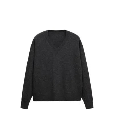 Mango Women's Selection V-neck Long-sleeve Sweater In Gray