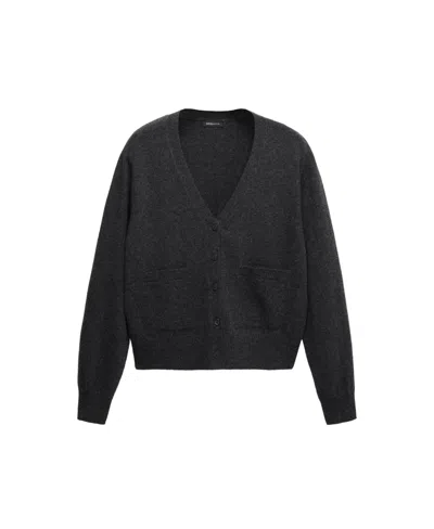 Mango Women's Selection Wool & Cashmere-blend V-neck Cardigan In Black