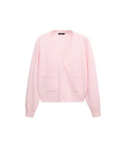 Mango Women's Selection Wool & Cashmere-blend V-neck Cardigan In Pink