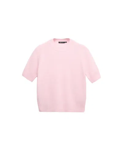 Mango Women's Selection Wool Crewneck Short-sleeved Sweater In Transparent