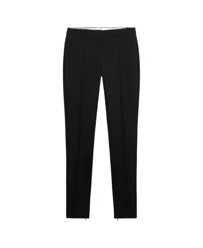Mango Women's Selection Wool-blend Straight Mid-rise Trousers In Black