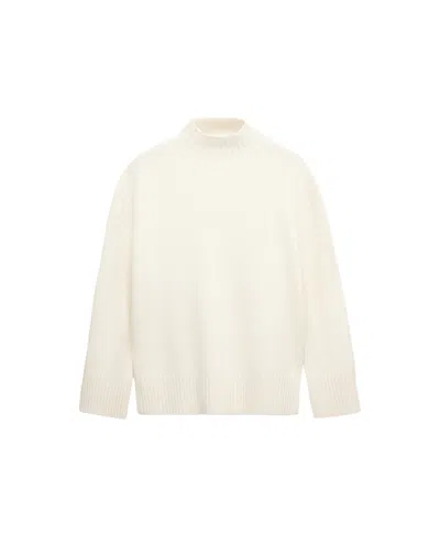 Mango Women's Selection Wool-blend Turtleneck Sweater In White