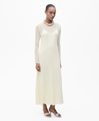MANGO WOMEN'S SEMI-TRANSPARENT COMBINATION DRESS