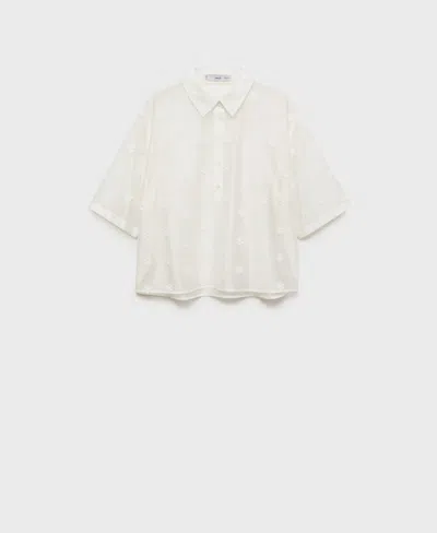 Mango Women's Semi-transparent Lyocell Shirt In White