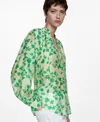 Mango Lyocell Printed Shirt Ecru In Ecru