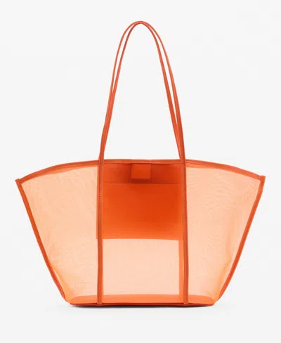 Mango Women's Semi-transparent Shopper Bag In Orange