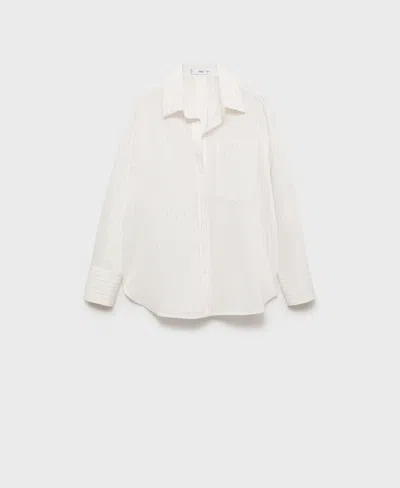 Mango Lyocell Fluid Shirt In White