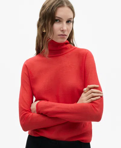 MANGO WOMEN'S SEMI-TRANSPARENT TURTLENECK SWEATER