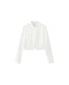 Mango Semi-sheer Textured Top In White