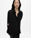 Mango Semi-transparent Lace Shirt Black In Black