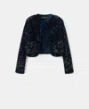 Mango Women's Sequins And Bow Velvet Jacket In Multi