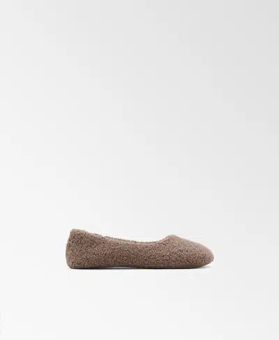 MANGO WOMEN'S SHEARLING BALLET FLATS