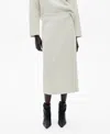 Mango Women's Shearling Effect Midi Skirt In Ecru