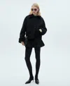 Mango Women's Shearling-lined Jacket In Black Denim
