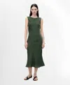 Mango Sleeveless Midi Dress In Green