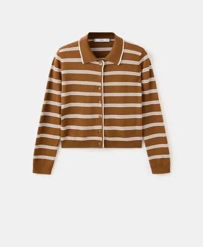 Mango Women's Shirt Collar Cardigan In Multi